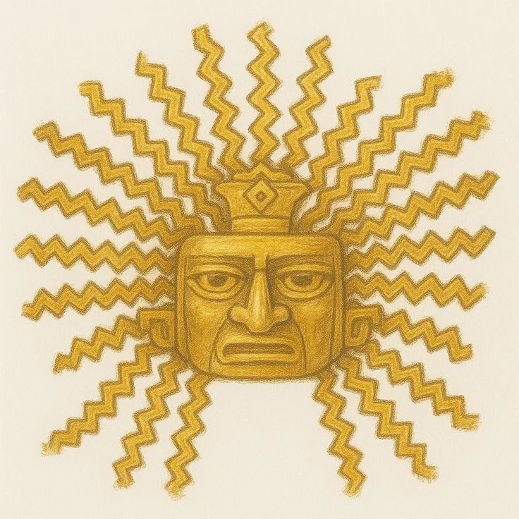 Símbolo solar inspirado en la identidad ecuatoriana
