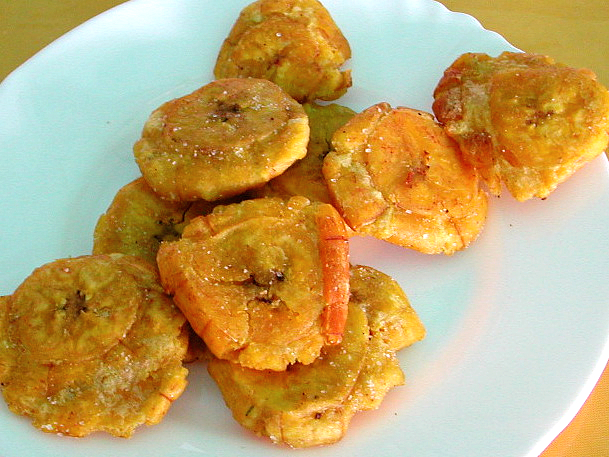 Patacones de plátano verde